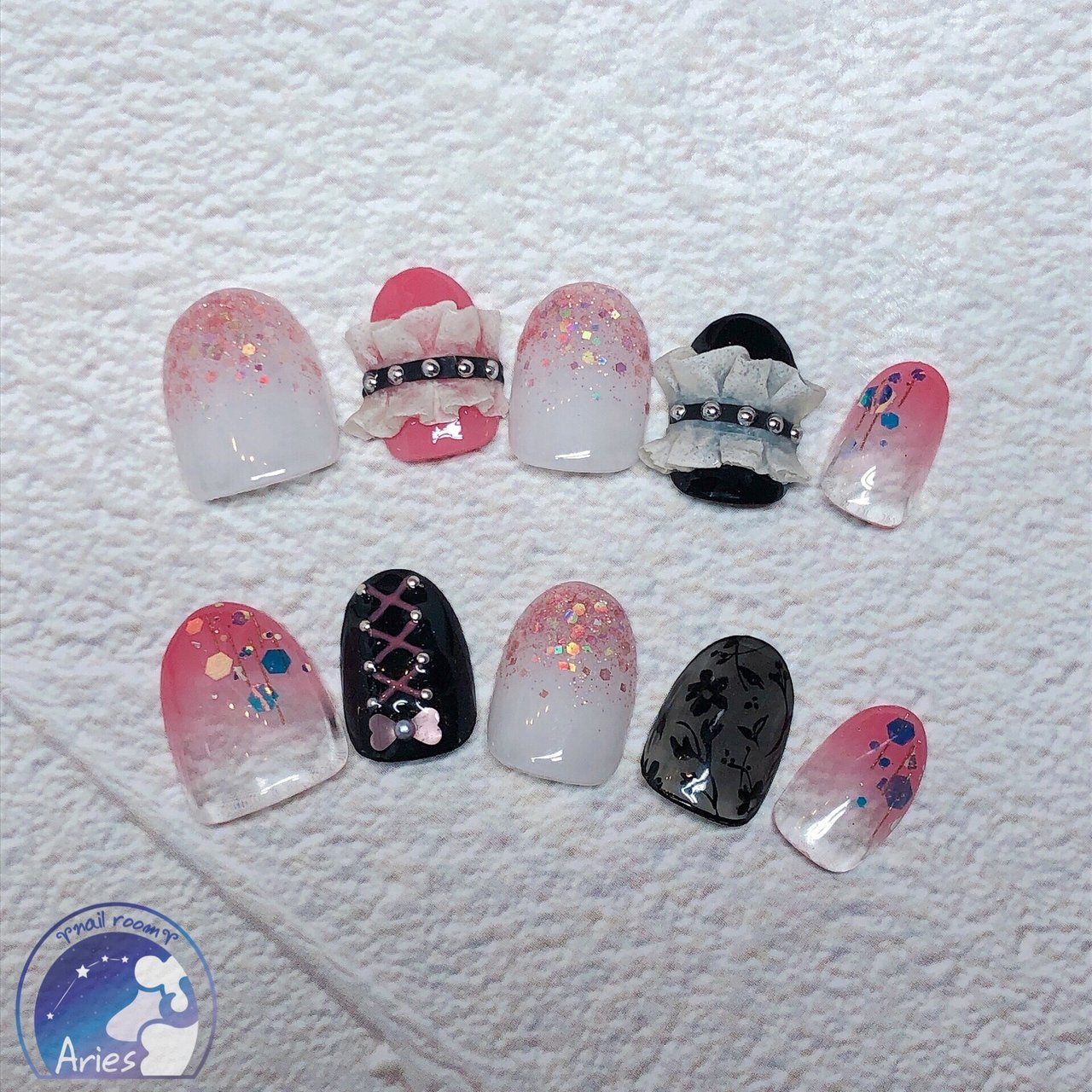 オールシーズン ハンド 痛ネイル キャラクター ピンク Nail Room Aries ﾈｲﾙﾙｰﾑｴﾘｰｽﾞmaiのネイル デザイン No ネイルブック