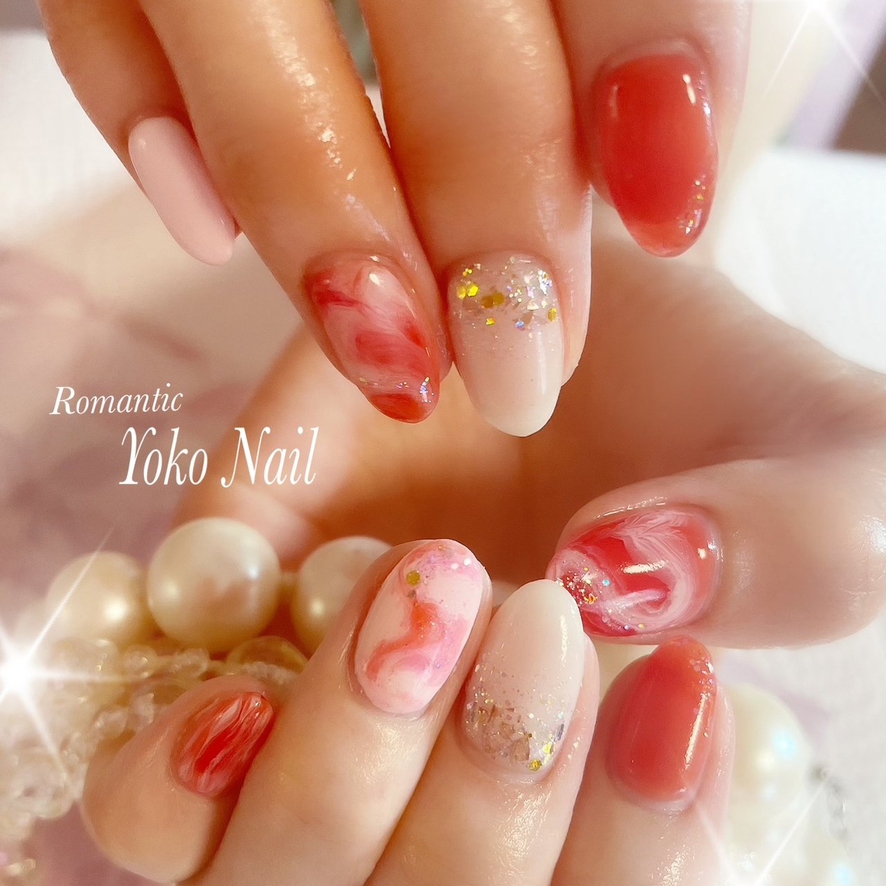 春 バレンタイン デート 女子会 ラメ Yoko Nailのネイルデザイン No ネイルブック