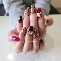 冬 レオパードのネイルデザイン ネイルブック