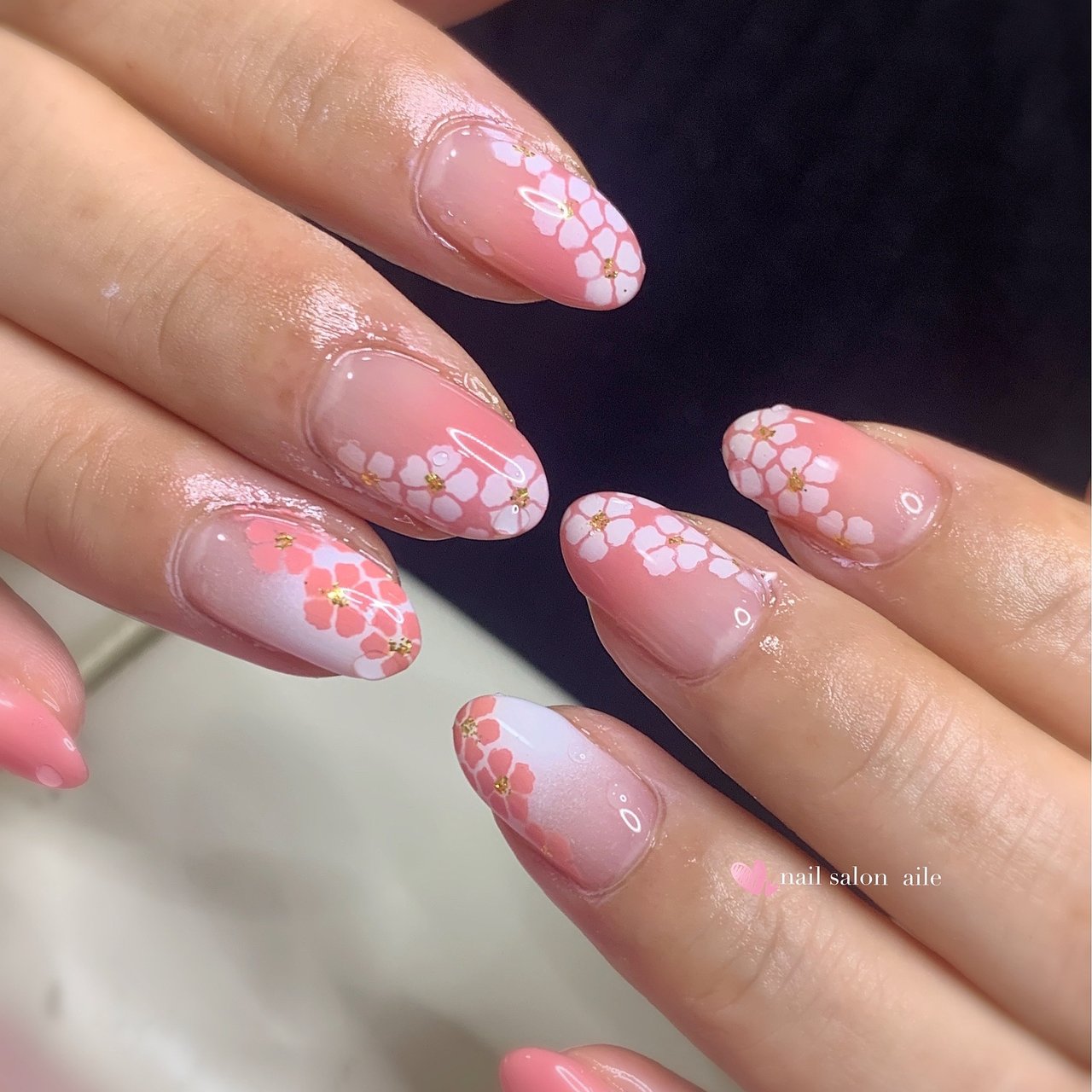 春 入学式 ハンド グラデーション フラワー Nail Salon Aileのネイルデザイン No ネイルブック