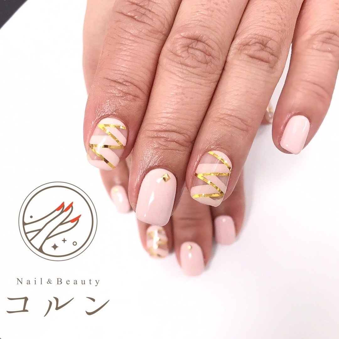 ワンカラー ピンク ゴールド パラジェル取扱店 Nail Beauty コルン赤坂 溜池山王のネイルデザイン No ネイルブック