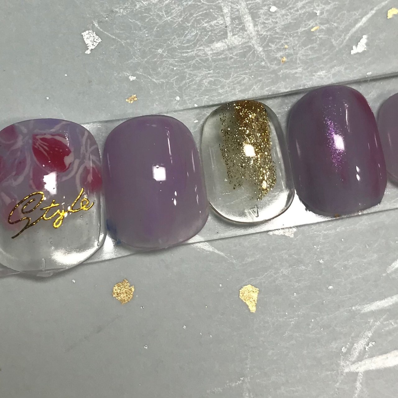 春 ピンク パープル ゴールド Remnailのネイルデザイン No ネイルブック