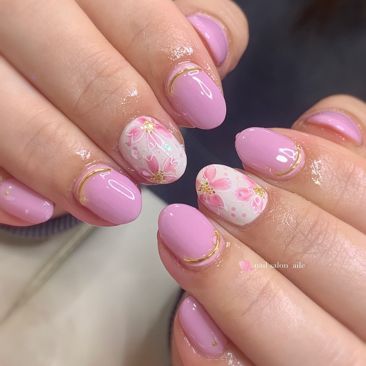 春 入学式 ハンド シンプル ワンカラー Nail Salon Aileのネイルデザイン No ネイルブック