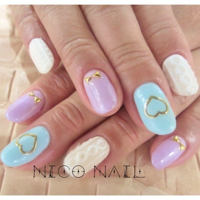 デート ハンド ワンカラー パステル ジェル Niconailのネイルデザイン No ネイルブック