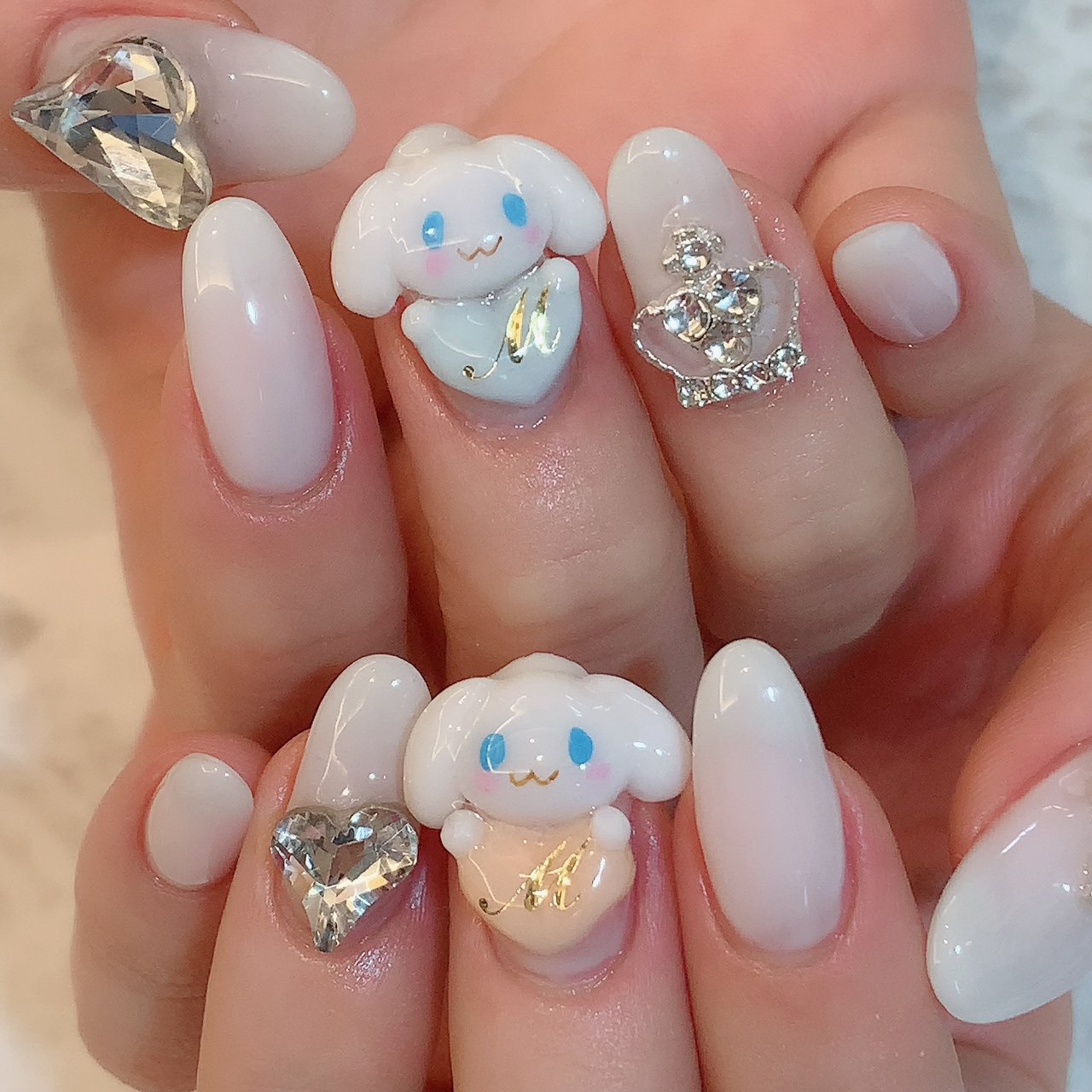 オールシーズン ハンド キャラクター ミディアム ホワイト Nailsalondecorのネイルデザイン No ネイルブック