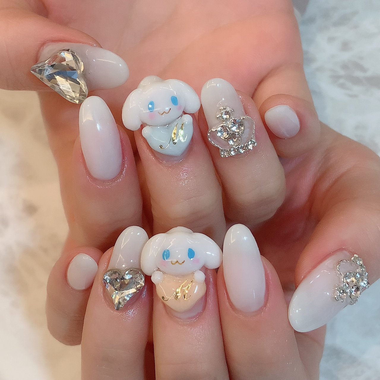 オールシーズン ハンド キャラクター ミディアム ホワイト Nailsalondecorのネイルデザイン No ネイルブック