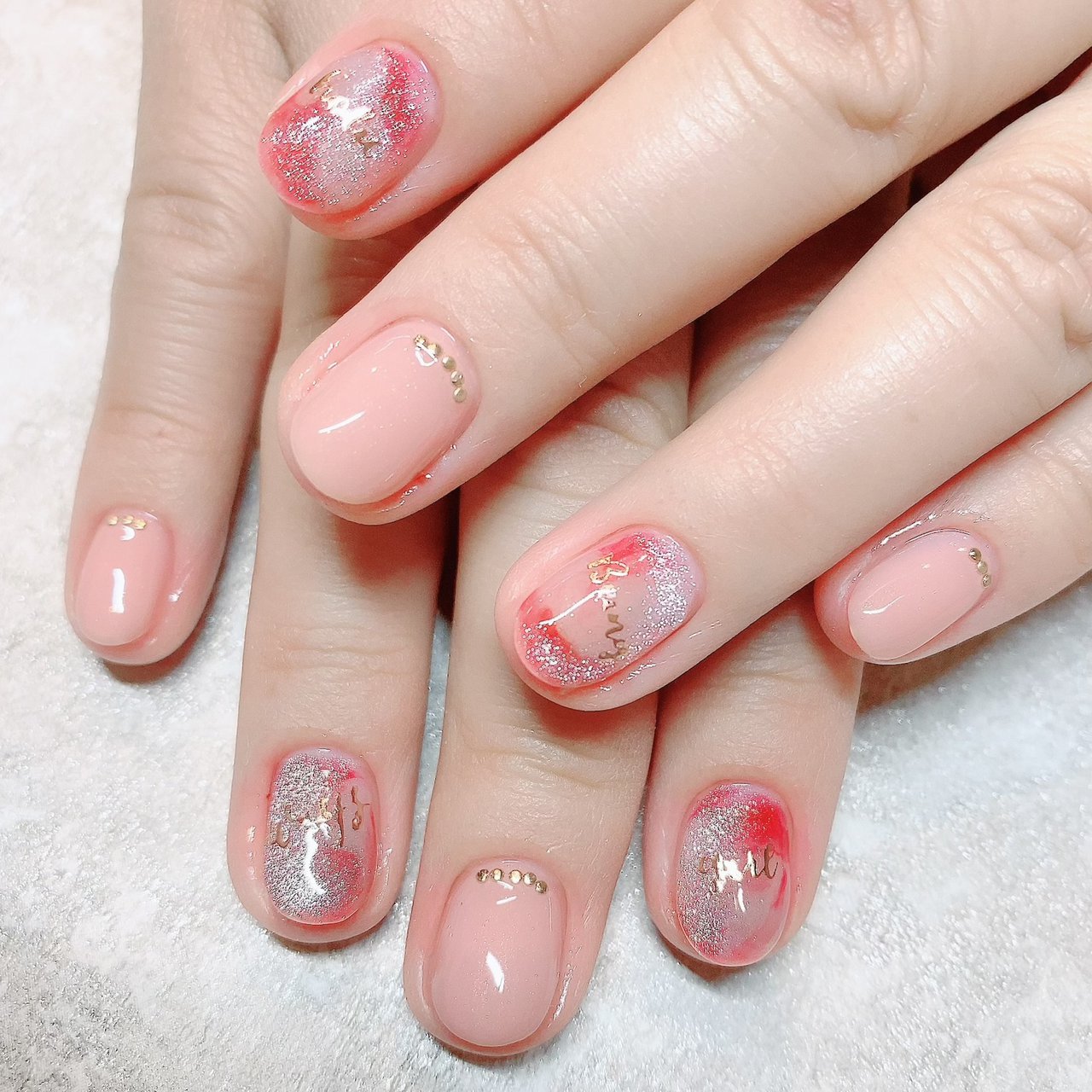 春 夏 ハンド マーブル ショート Sheclat シェクラ Nail Sのネイルデザイン No ネイルブック