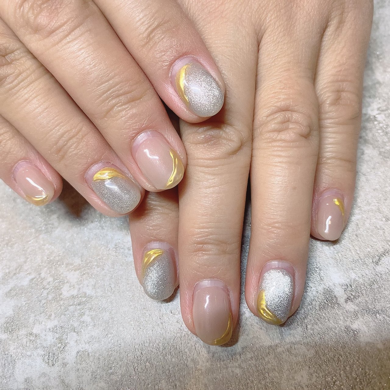 春 夏 ハンド マーブル ショート Sheclat シェクラ Nail Sのネイルデザイン No ネイルブック