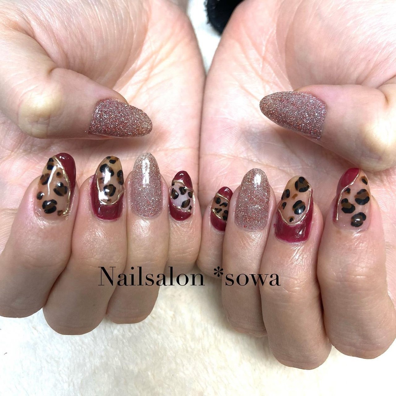 オールシーズン ハンド アニマル柄 ニュアンス ミラー Nail Salon Sowa 久留米市のネイルデザイン No ネイル ブック