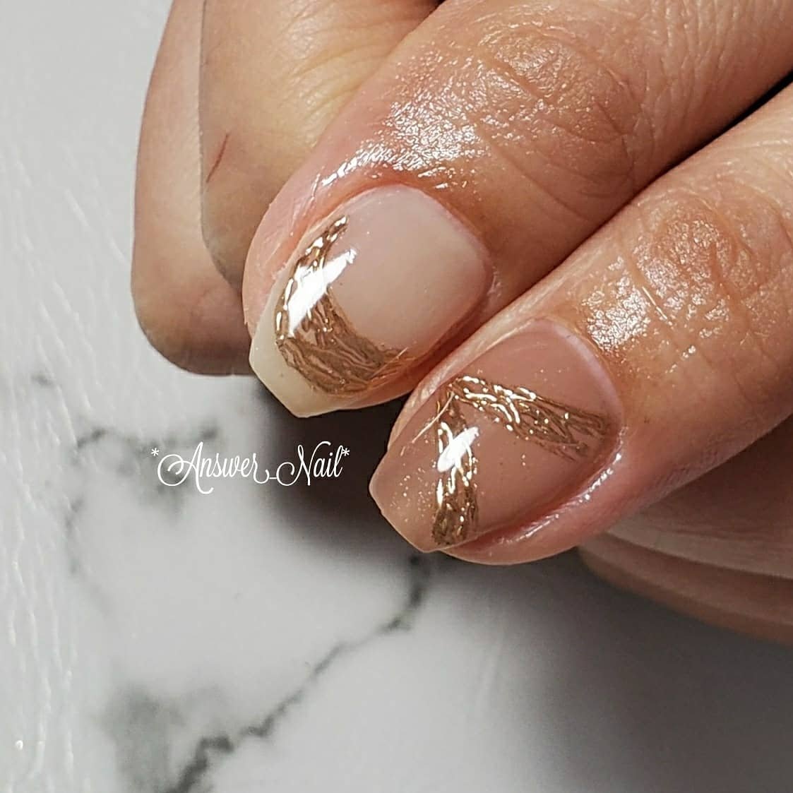 春 ベージュ パープル グレージュ Answer Nailのネイルデザイン No ネイルブック