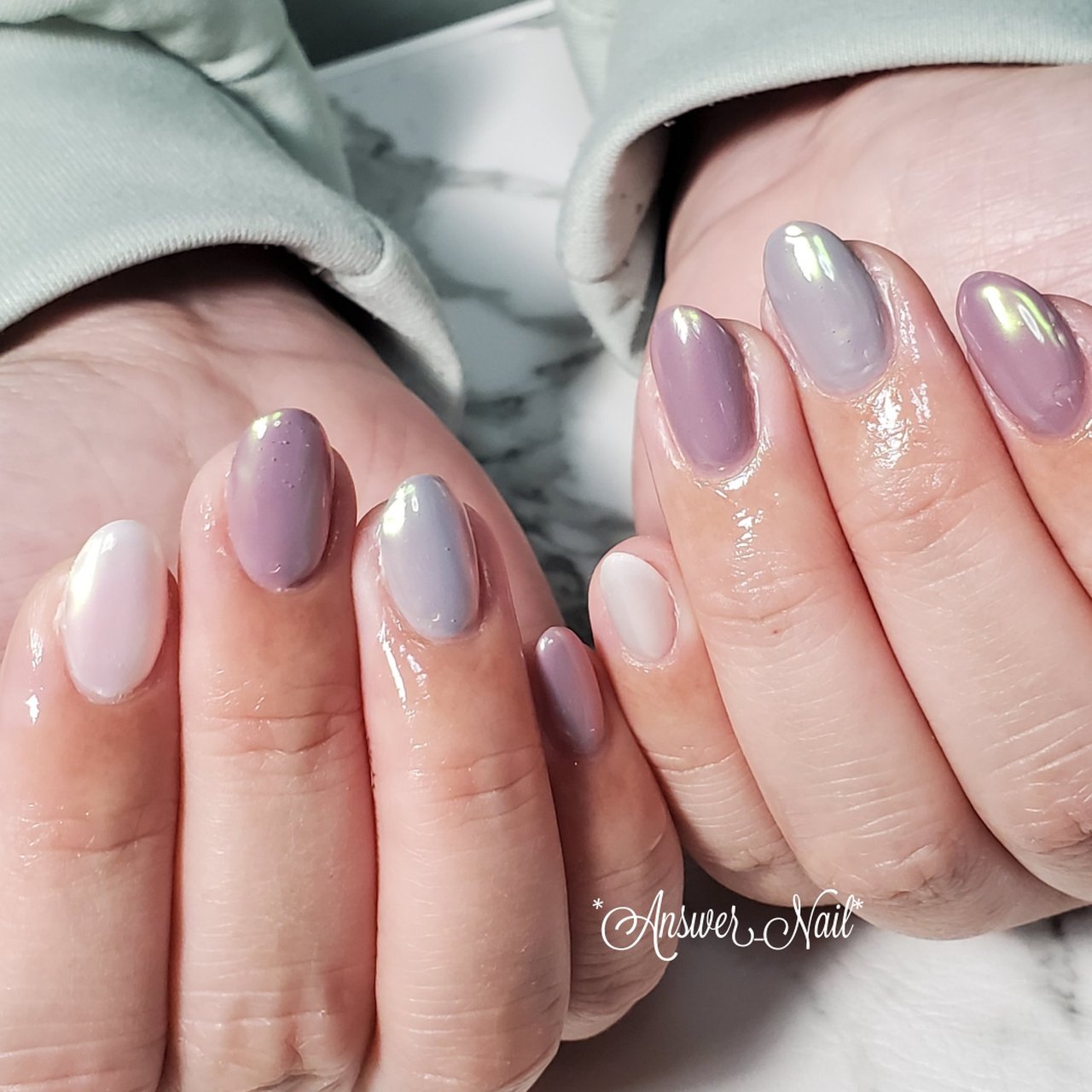 パープル グレー シルバー Answer Nailのネイルデザイン No ネイルブック