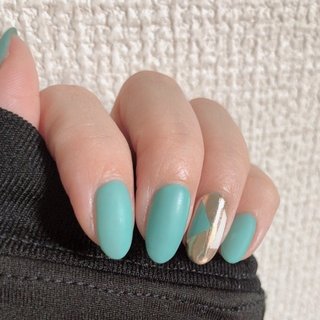 おすすめ順 マット グリーン セリアジェルのネイルデザイン ネイルブック