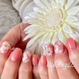 可愛いピンク色のネイルデザイン ネイルブック