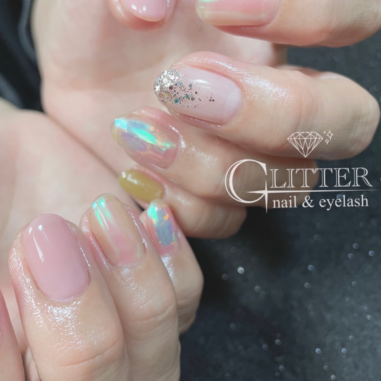 春 夏 デート 女子会 ハンド Glitter Yukaのネイルデザイン No ネイルブック