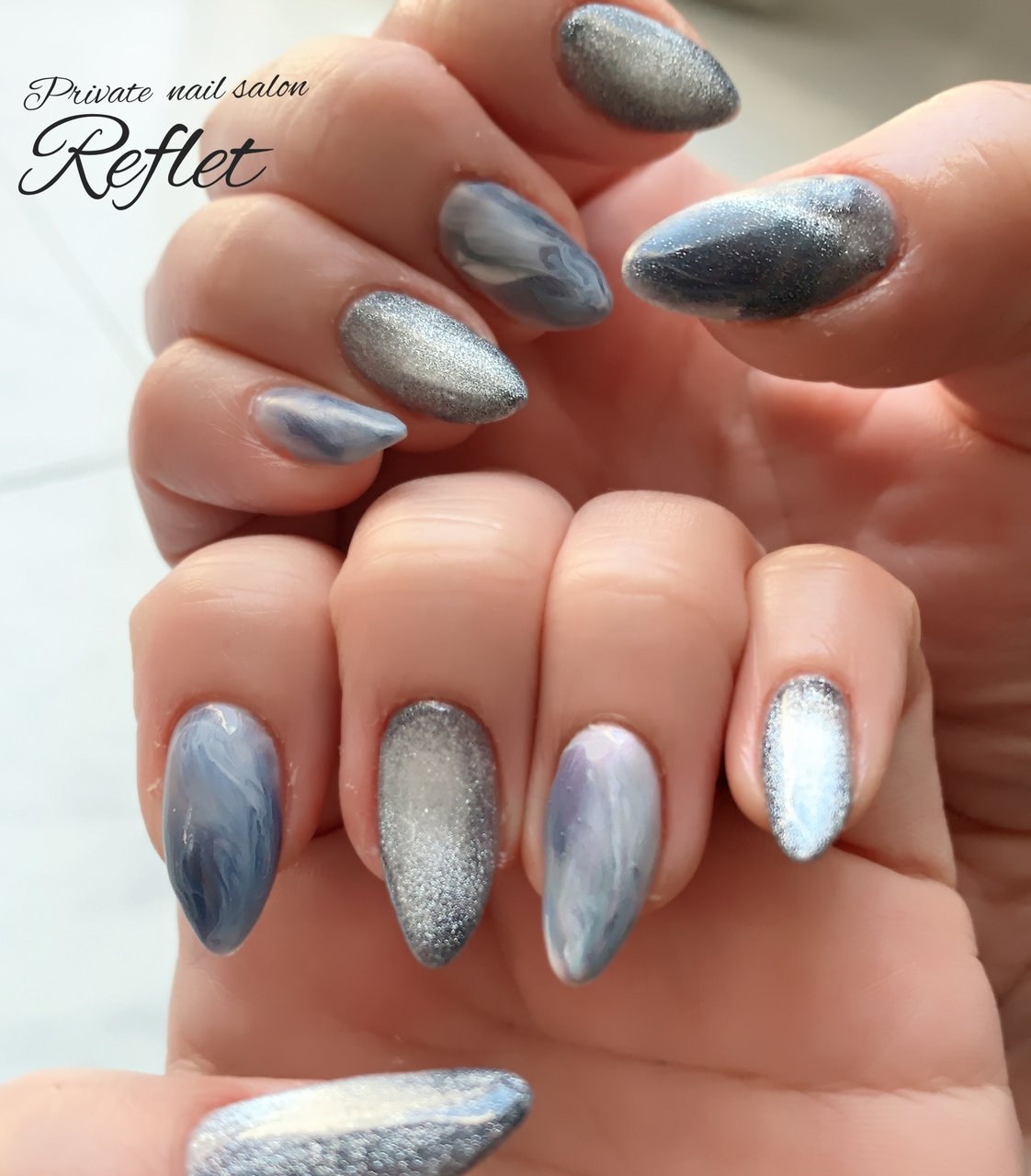 オールシーズン ハンド ラメ タイダイ マグネット Reflet Nail ルフレ のネイルデザイン No ネイルブック