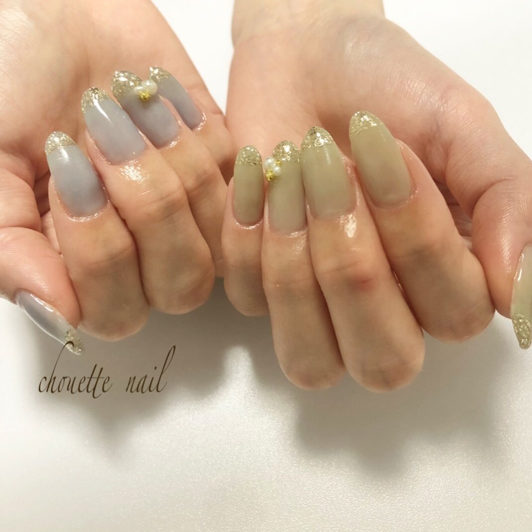 フレンチ ラメ Chouettenailのネイルデザイン No ネイルブック