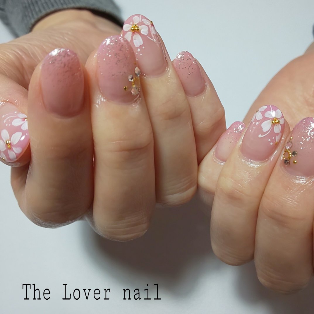 春 卒業式 入学式 フット ビジュー ジーラバーのネイルデザイン No ネイルブック