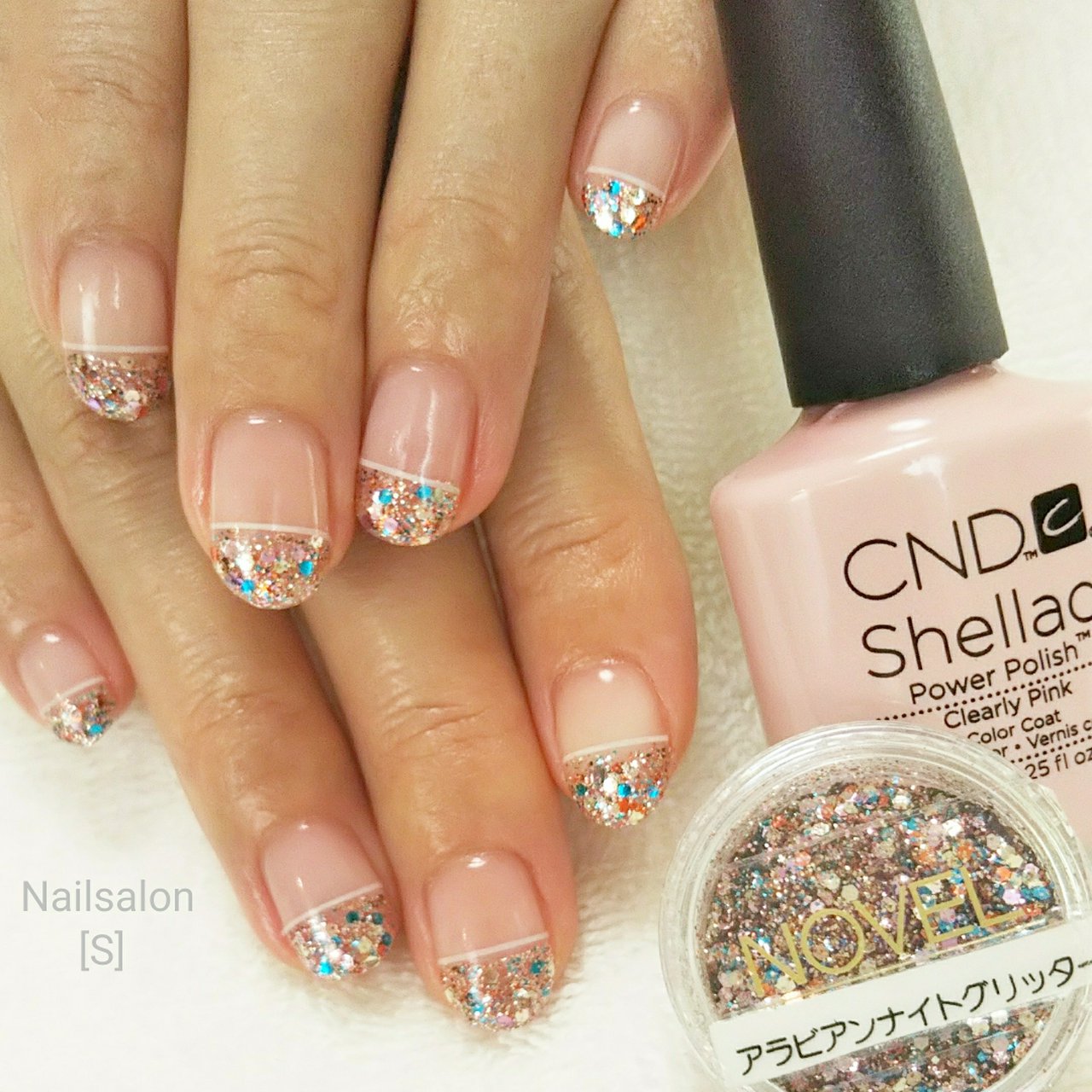 春 オールシーズン ハンド シンプル 変形フレンチ シェラックネイル専門店 S のネイルデザイン No ネイルブック