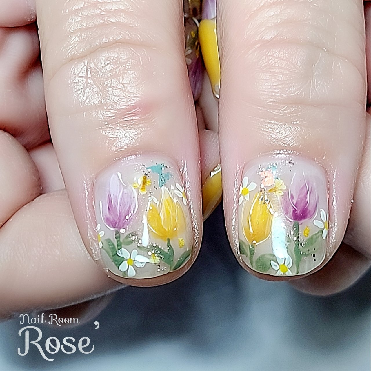 春 入学式 ハンド ワンカラー フラワー 三軒茶屋 Rose のネイルデザイン No ネイルブック