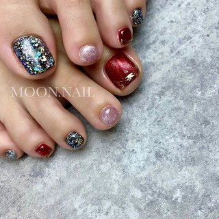 人気順 ギラギラフットネイルのネイルデザイン ネイルブック