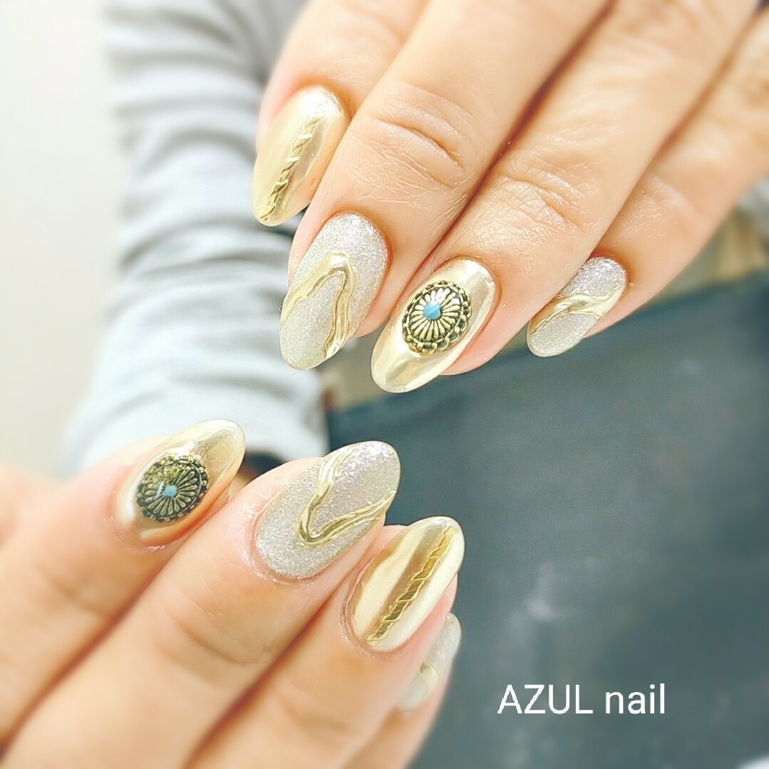 オールシーズン ハンド ラメ ワンカラー エスニック Azul Nailsalon 京成小岩のネイルデザイン No ネイルブック