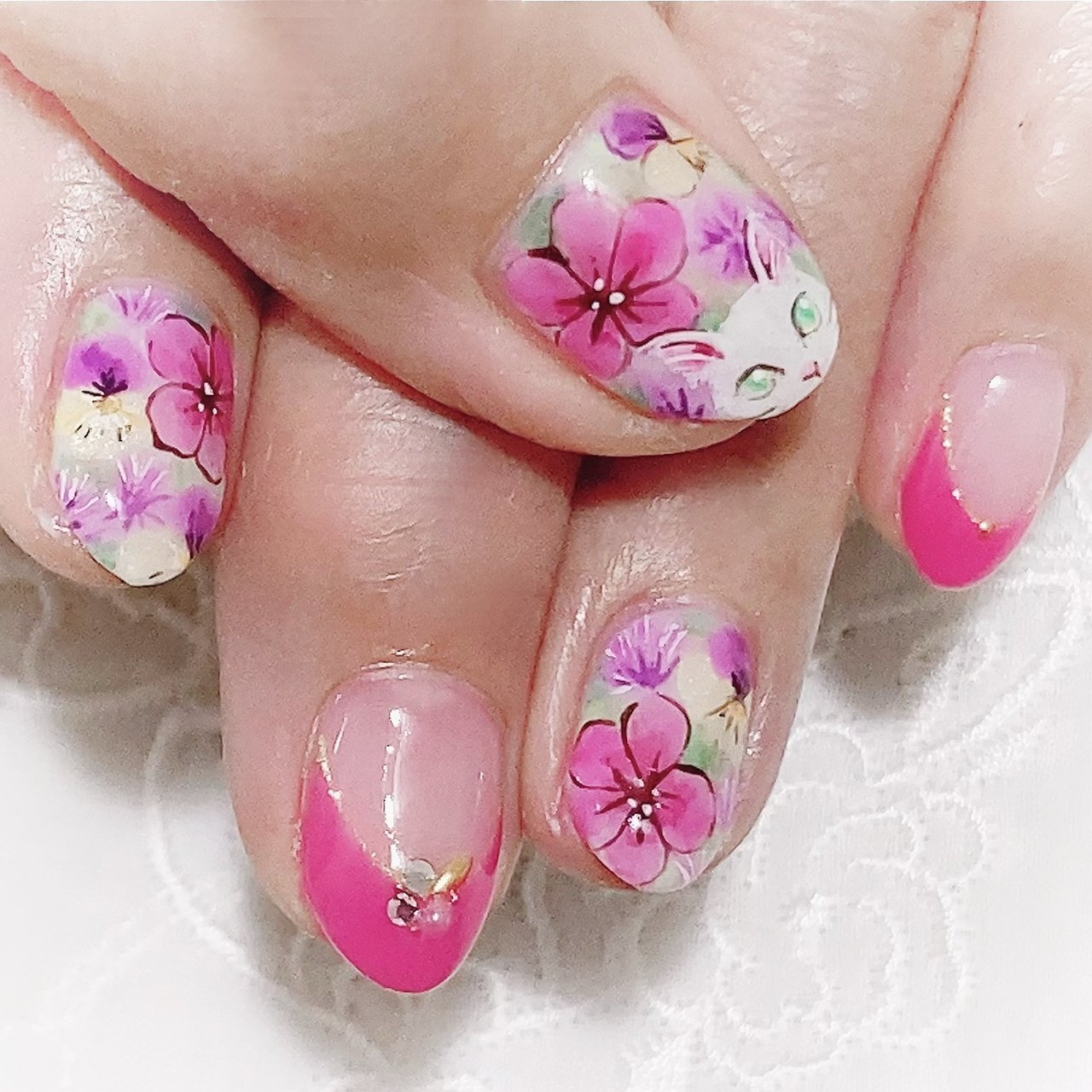 春 夏 オールシーズン ハンド フレンチ Fantasia By Pinaのネイルデザイン No ネイルブック