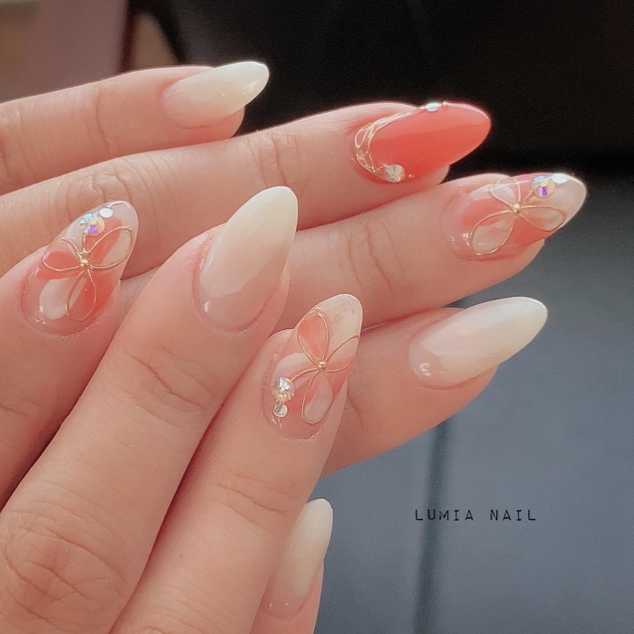 春 ハンド フラワー マーブル ミラー Lumia Nailのネイルデザイン No ネイルブック