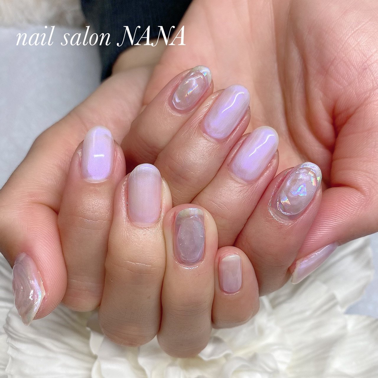 春 夏 ハンド ワンカラー オーロラ Nail Salon Nanaのネイルデザイン No ネイルブック