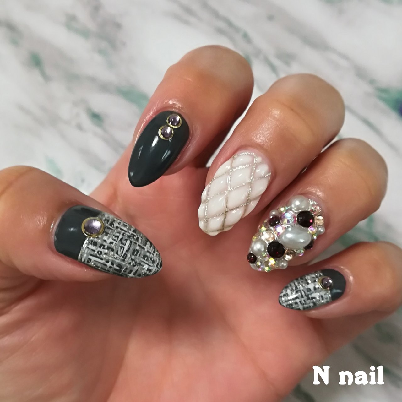 冬 卒業式 入学式 ハンド ツイード N Nailのネイルデザイン No ネイルブック