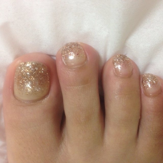 冬 フット フレンチ ゴールド ジェル Yuran0710のネイルデザイン No ネイルブック