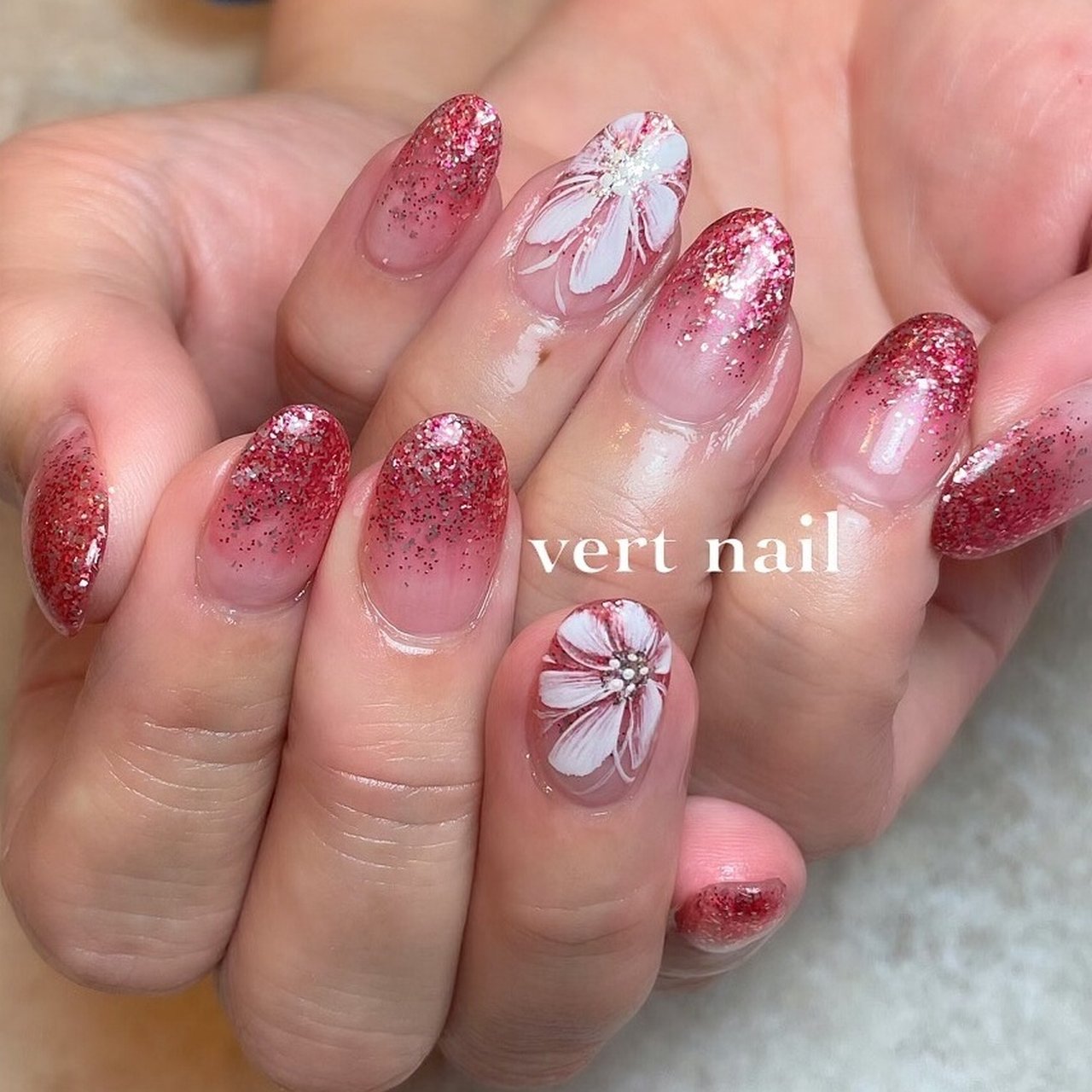 オールシーズン 卒業式 入学式 パーティー ハンド Vert Nailのネイルデザイン No ネイルブック