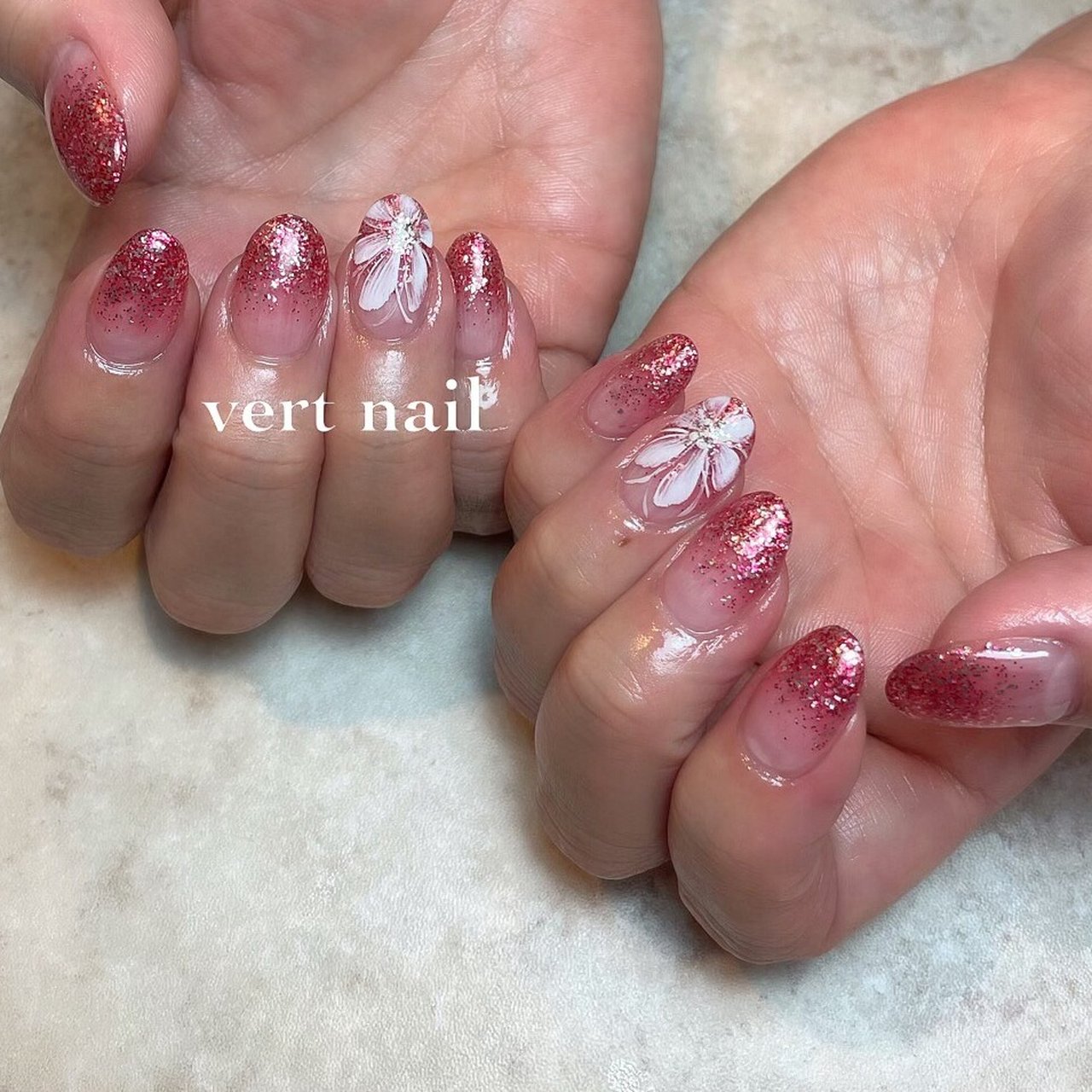 オールシーズン 卒業式 入学式 パーティー ハンド Vert Nailのネイルデザイン No ネイルブック