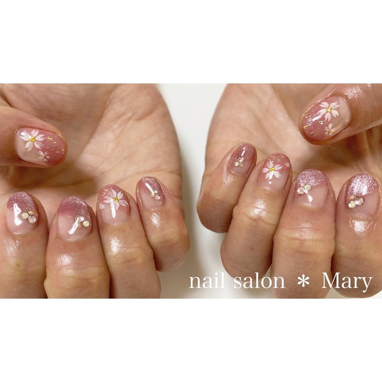 春 ハンド 変形フレンチ ラメ ショート Maryのネイルデザイン No ネイルブック