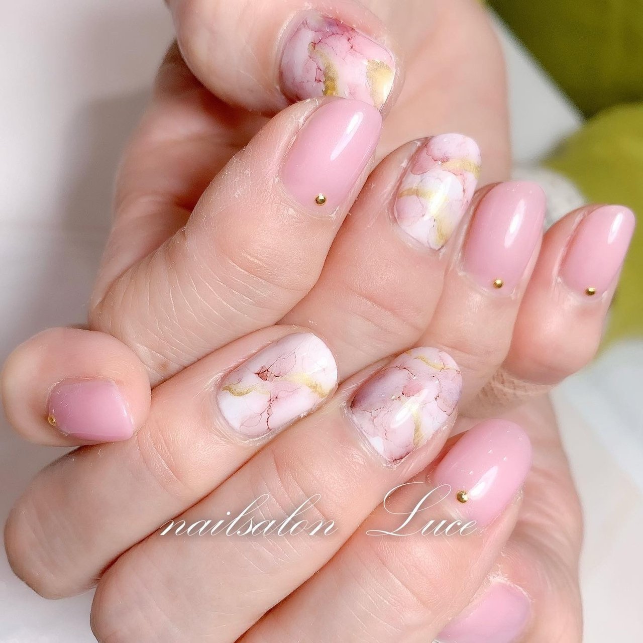 ニュアンス マーブル ホワイト ピンク Nail Salon Luceのネイルデザイン No ネイルブック