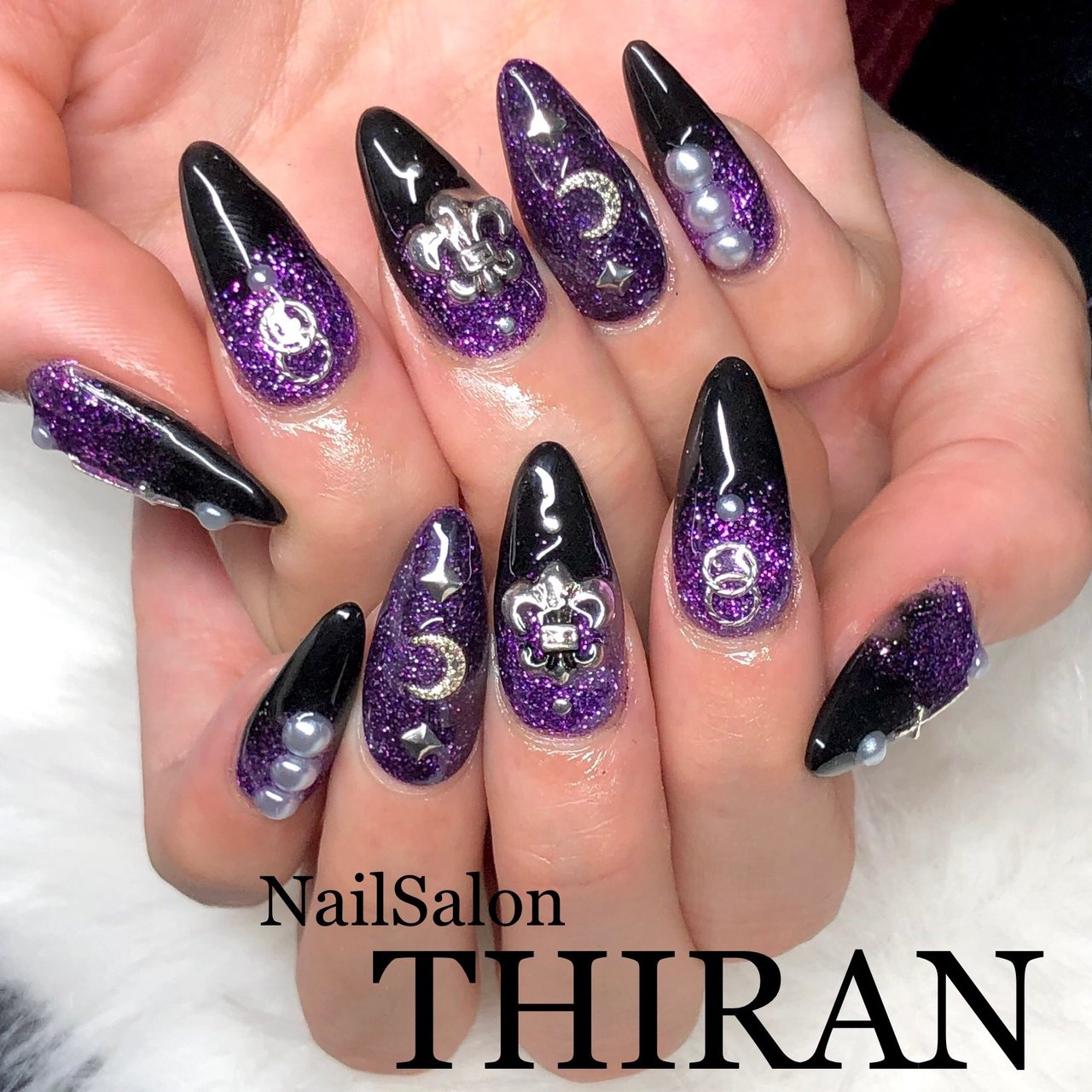 オールシーズン ハンド グラデーション ラメ デコ Nailsalon Thiranのネイルデザイン No ネイルブック