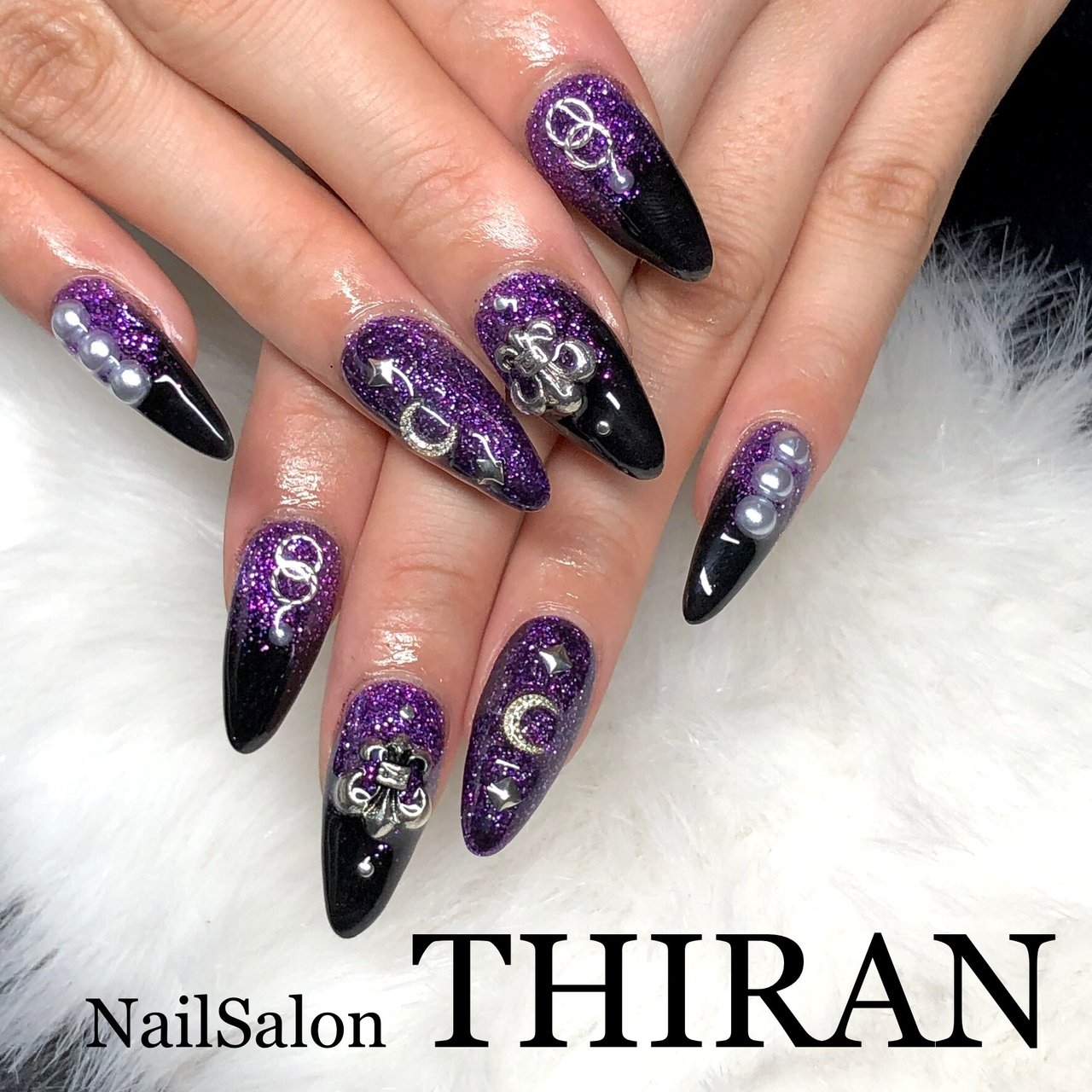 オールシーズン ハンド グラデーション ラメ デコ Nailsalon Thiranのネイルデザイン No ネイルブック