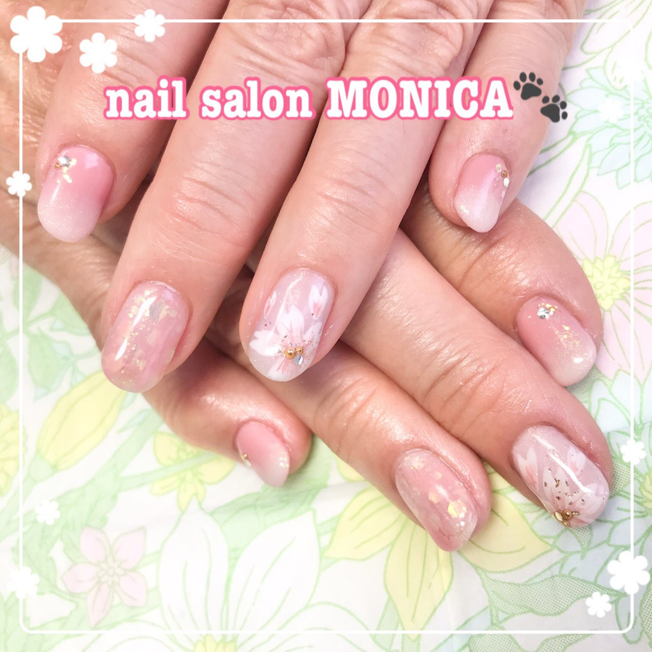 春 フラワー ピンク Nail Salon Monica のネイルデザイン No ネイルブック
