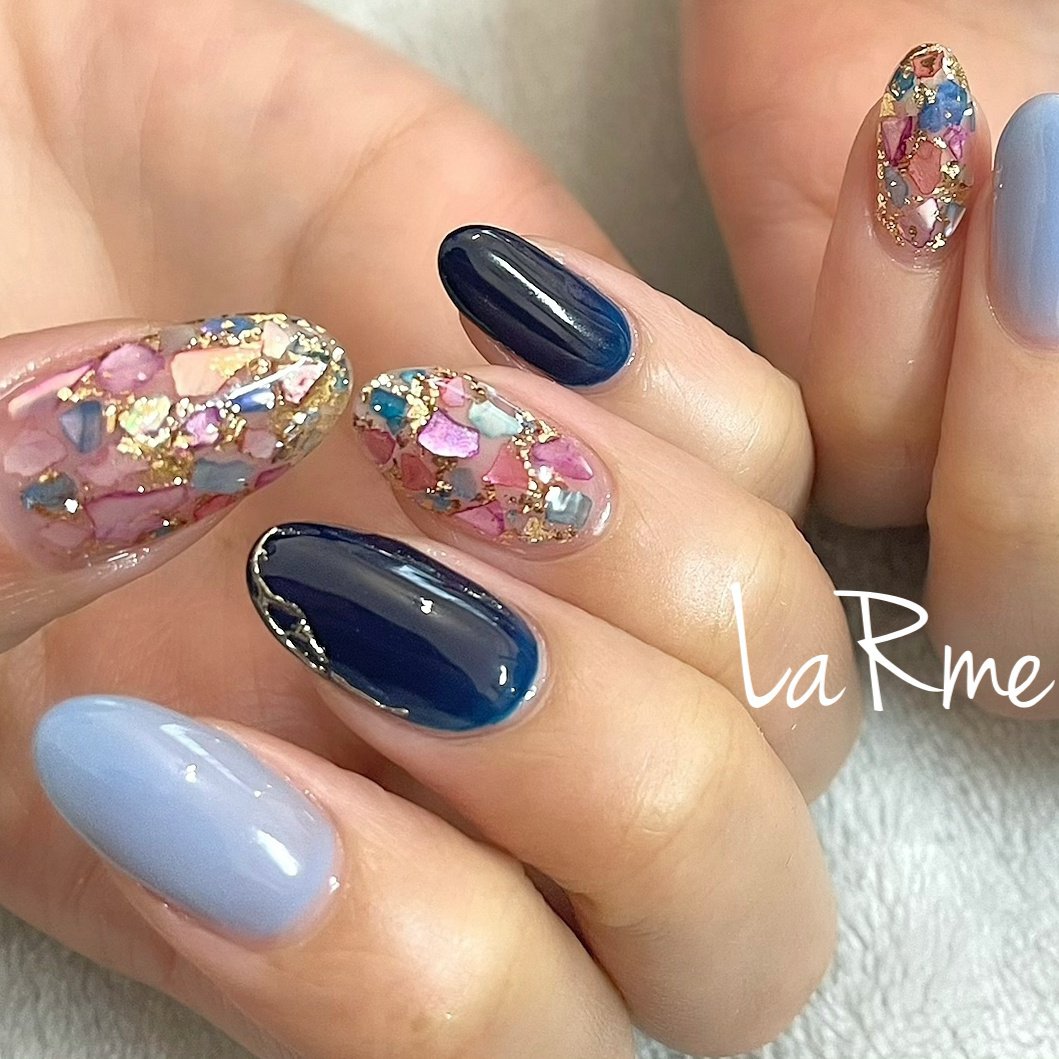 春 夏 ハンド シェル ミラー Nail Salon Larme Ayaのネイルデザイン No ネイルブック