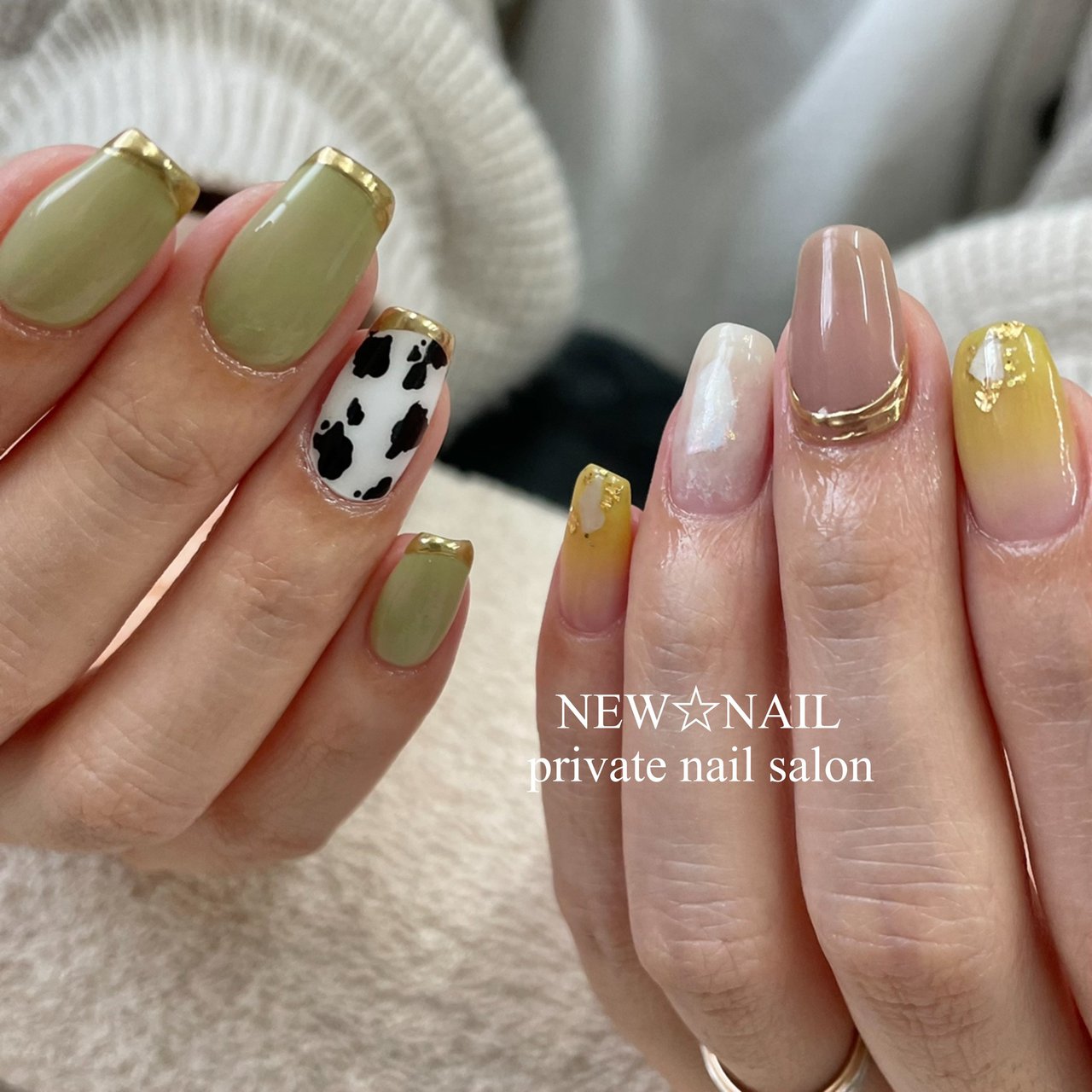 イエロー グリーン グレージュ New Nailのネイルデザイン No ネイルブック