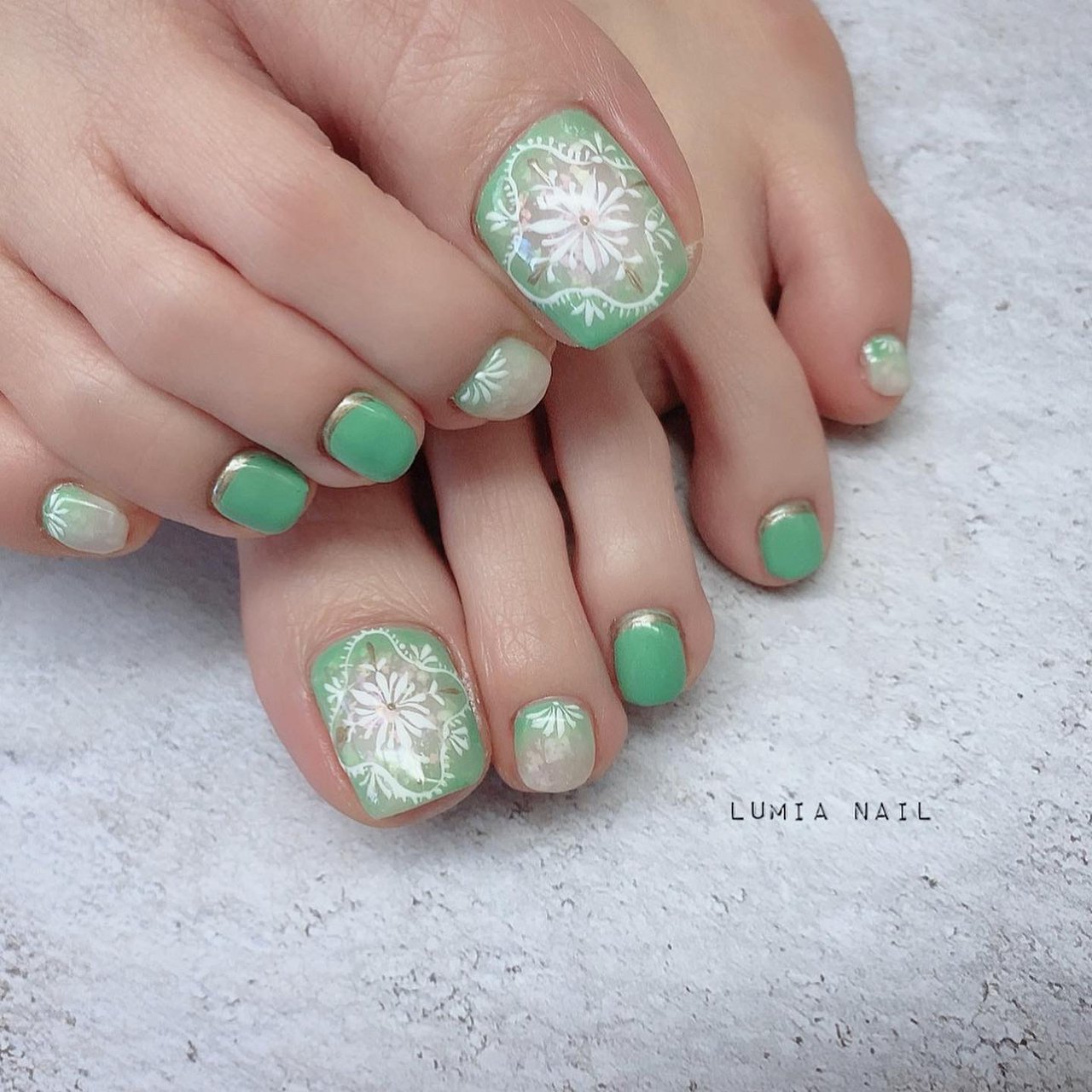 春 フット グラデーション ワンカラー フラワー Lumia Nailのネイルデザイン No ネイルブック