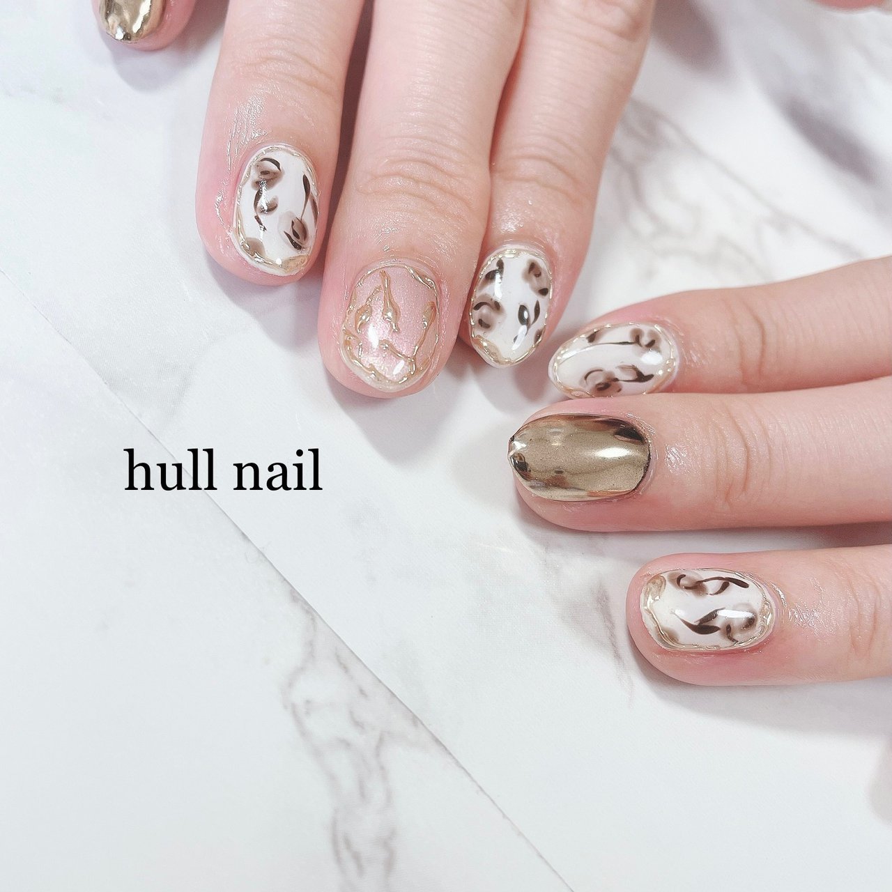 春 秋 ハンド フラワー ミラー Hull Nailのネイルデザイン No ネイルブック