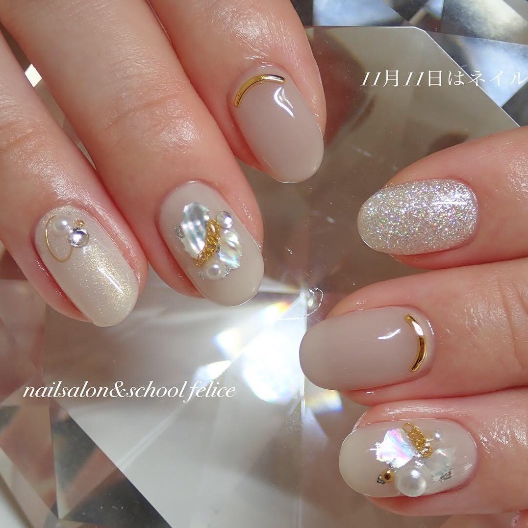 春 オールシーズン オフィス ブライダル ハンド Felicefeliceのネイルデザイン No ネイルブック