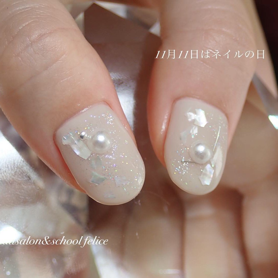 春 オールシーズン オフィス ブライダル ハンド Felicefeliceのネイルデザイン No ネイルブック