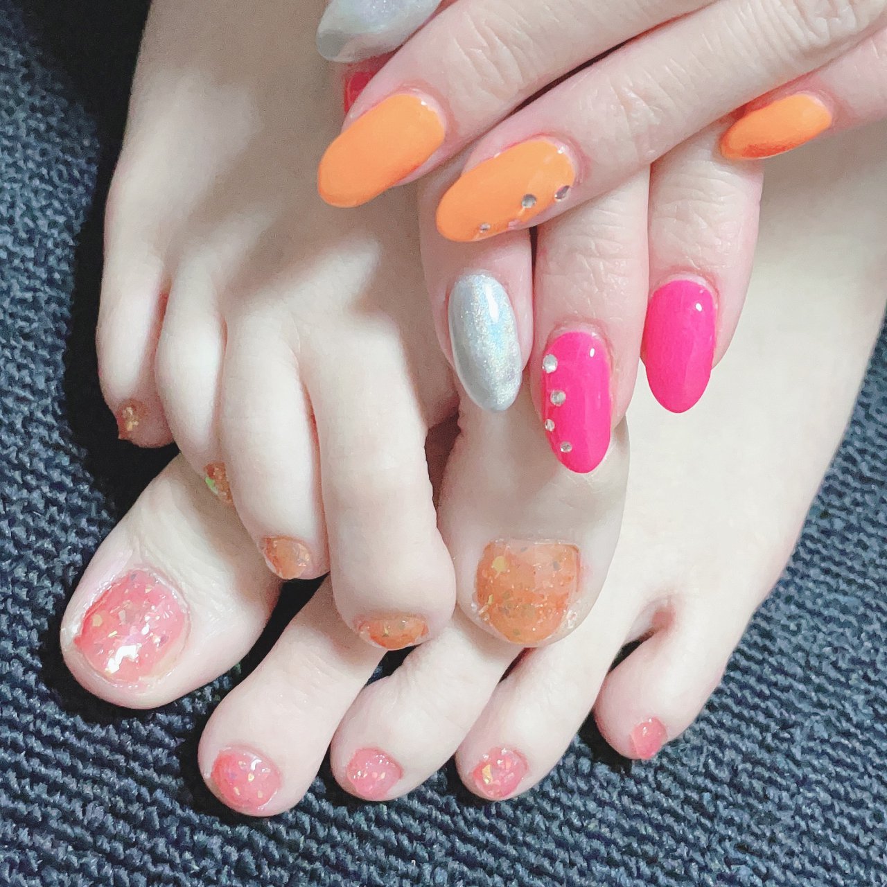 フット ラメ シースルー ステンドグラス ショート Hime のネイルデザイン No ネイルブック