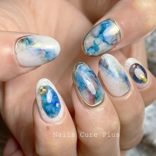 アルコールインクアートのネイルデザイン ネイルブック