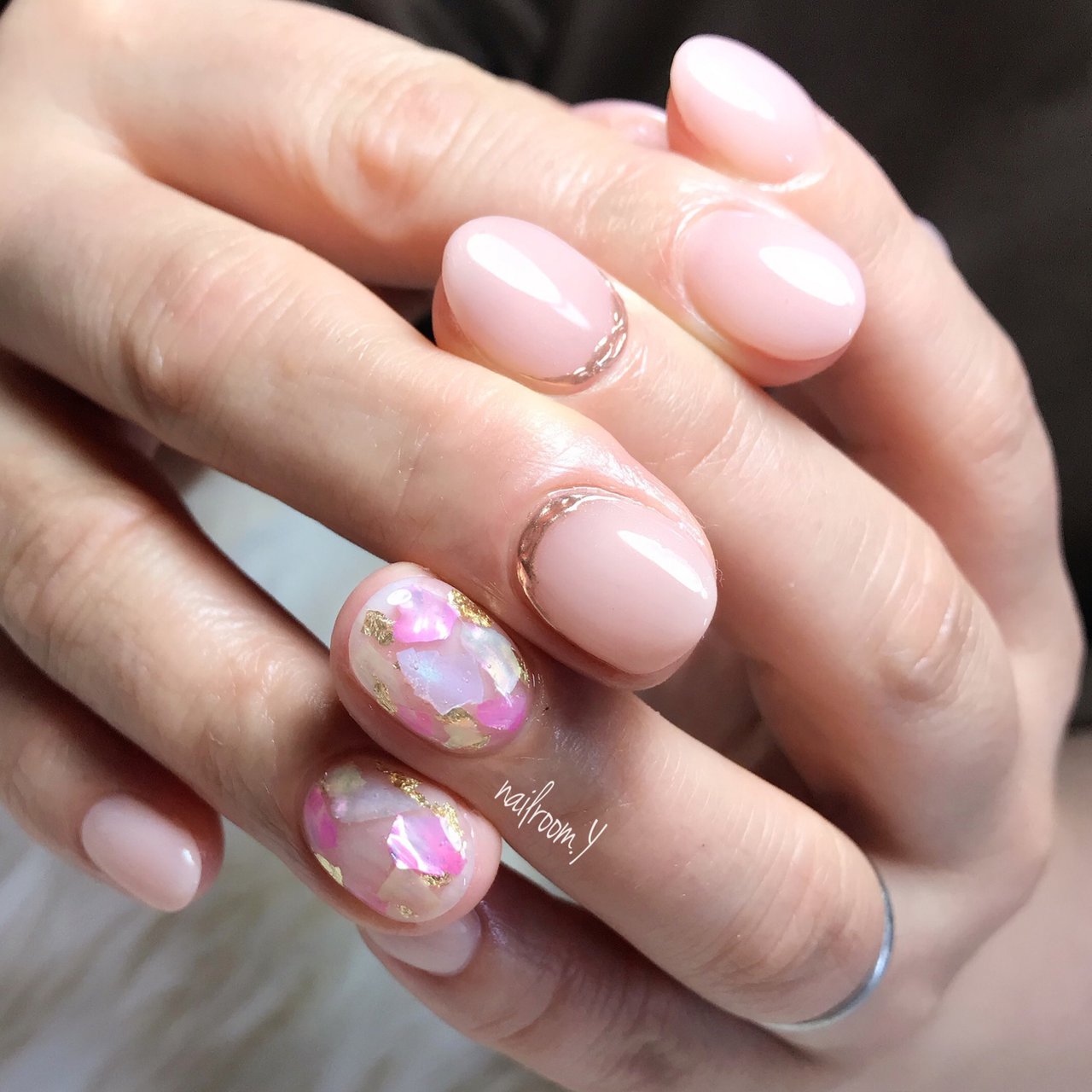 春 オールシーズン ハンド シェル ピンク Nailroom Yのネイルデザイン No ネイルブック