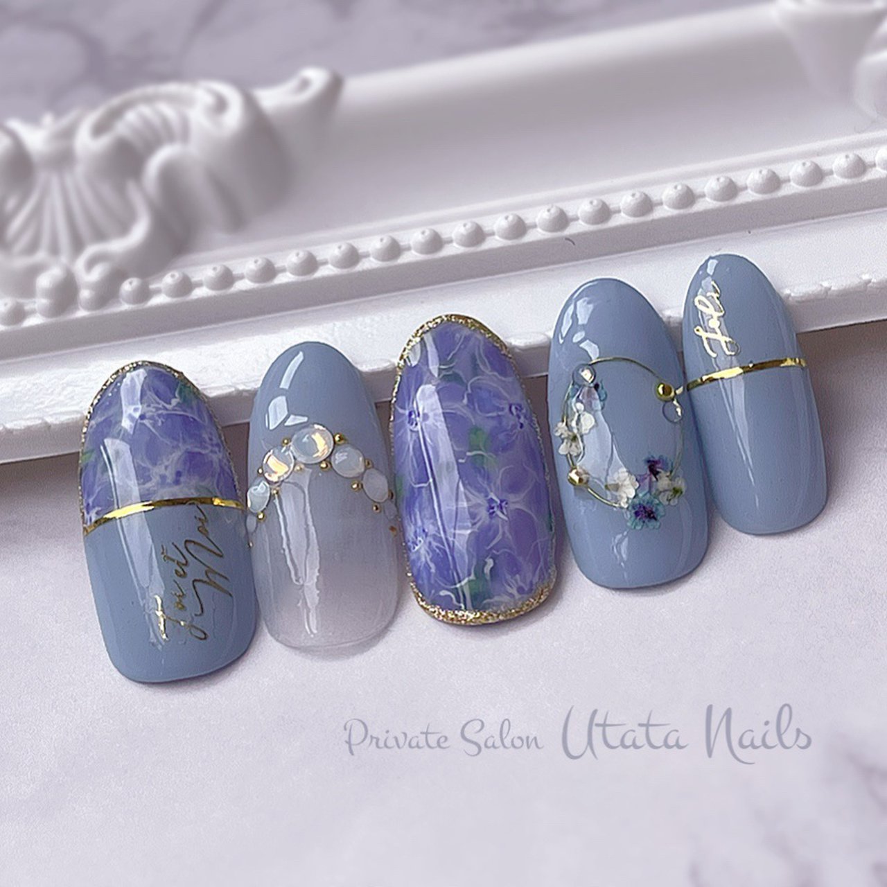 春 オールシーズン ワンカラー フラワー 押し花 Utata Nailのネイルデザイン No 611 ネイルブック