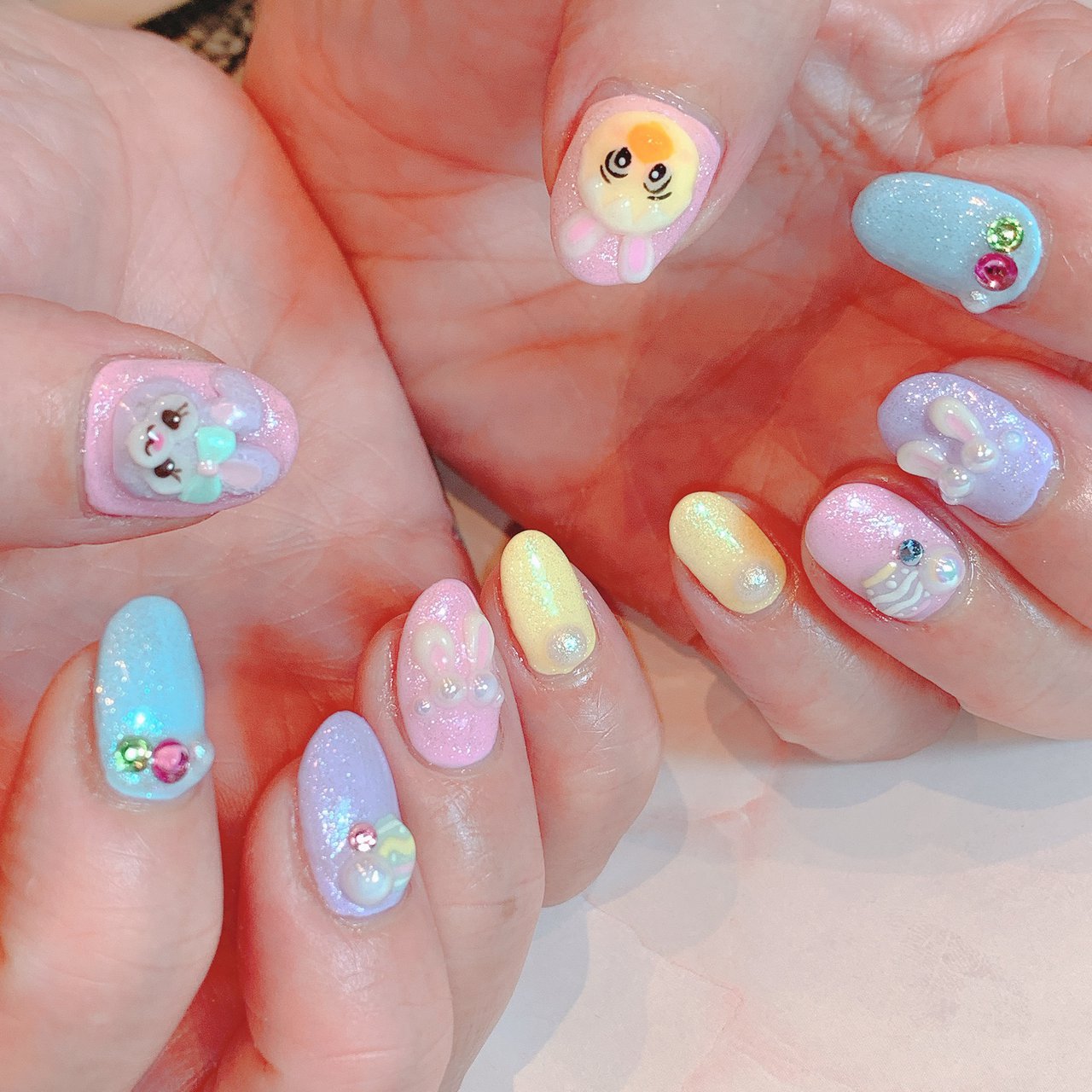 春 ハンド ラメ ワンカラー パール Lalah Nailのネイルデザイン No ネイルブック