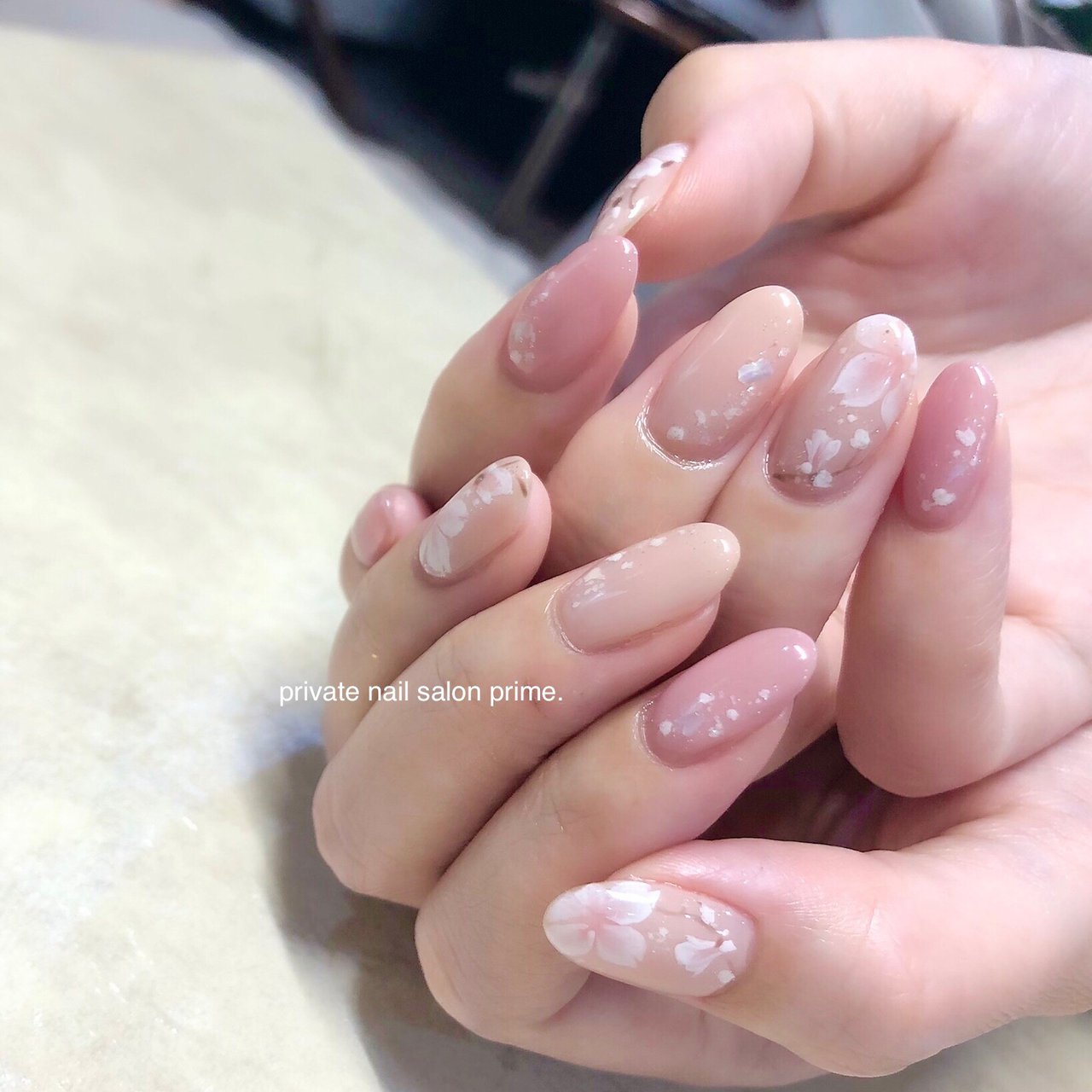 春 入学式 ハンド フラワー シェル Nailprimeのネイルデザイン No ネイルブック