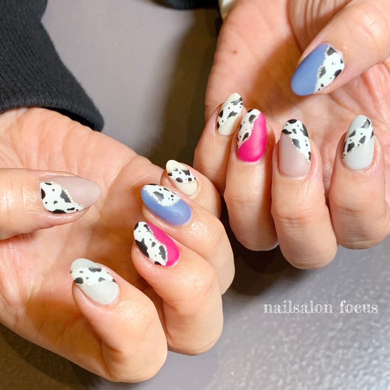 春 夏 ハンド アニマル柄 マット Nailsalon Focusのネイルデザイン No ネイルブック